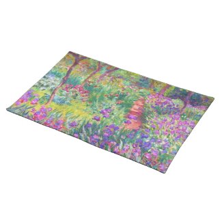 The Iris Garden at Giverny Claude Monet cool, old, Placemats