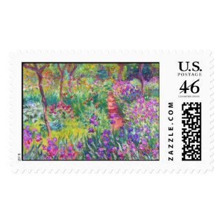 The Iris Garden at Giverny Claude Monet cool, old, Stamp