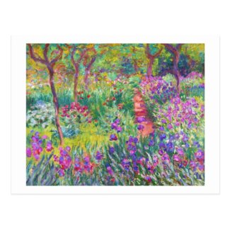 The Iris Garden at Giverny Claude Monet cool, old, Postcard