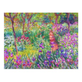 The Iris Garden at Giverny Claude Monet cool, old, Postcard
