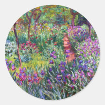 The Iris Garden at Giverny, Claude Monet Round Sticker