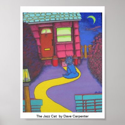 The Jazz Cat Poster - by Dave Carpenter