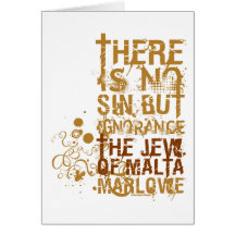 The Jew Of Malta Ignorance Quote Greeting Card