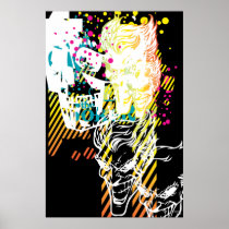 The Joker Neon Montage Print