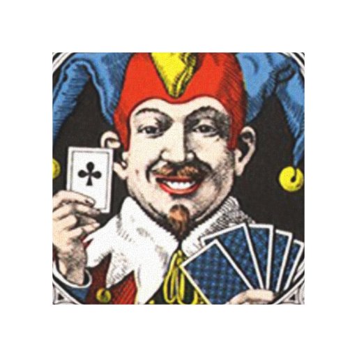 The jolly joker playing card graphic stretched canvas print