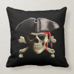 The Jolly Roger Pirate Skull Pillow