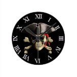 The Jolly Roger Pirate Skull Wall Clocks