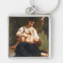 The Joys Of Motherhood by William Bougereau Key Chain