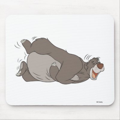 The Jungle Book Baloo laughing on the ground mousepads