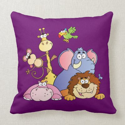 The Jungle Pals Throw Pillows Mojo_throwpillow