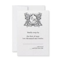 The 'Kate' Monogram Wedding RSVP Personalized Announcement