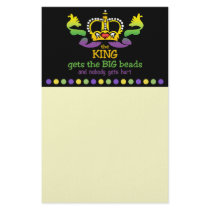 The King gets the BIG beads Personalized Stationery