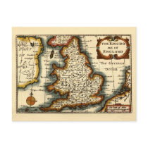 The Kingdome of England Historic Map postcards