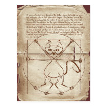 The Kinky Vitruvian Kitty Postcard postcards