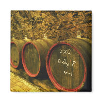 The Kiralyudvar winery: Barrels with Tokaj wine Refrigerator Magnets