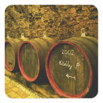 The Kiralyudvar winery: Barrels with Tokaj wine Square Sticker