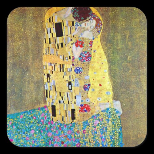 The Kiss 2 by Gustav Klimt Square Stickers
