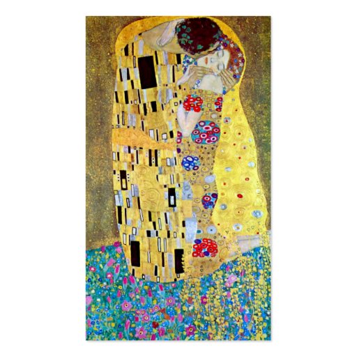 The Kiss by Gustav Klimt Business Card Templates (back side)