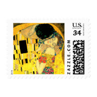The Kiss by Gustav Klimt Fine Art Postage Stamp