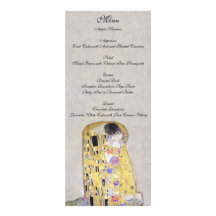 The Kiss by Klimt Wedding White Menu Custom Invitations