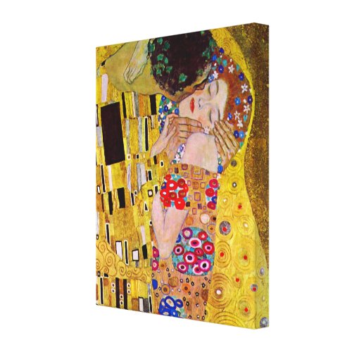 The Kiss (detail) by Gustav Klimt wrappedcanvas