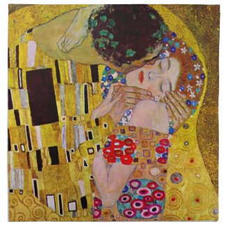 The Kiss (detail) by Gustav Klimt Cloth Napkins