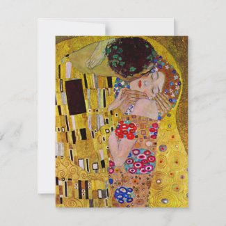 The Kiss (detail) by Gustav Klimt Custom Invitations