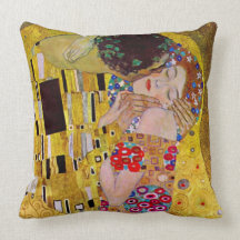 The Kiss (detail) by Gustav Klimt Pillows
