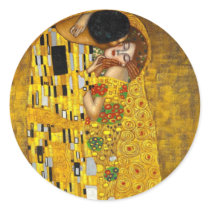 The Kiss (HIGH DENSITY) Round Stickers