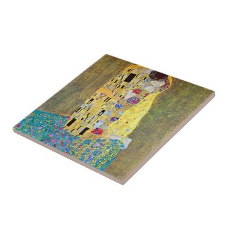 The Kiss (original Der Kuss) by Gustav Klimt Tiles