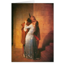 The Kiss Print on Blank Card by Francesco Hayez