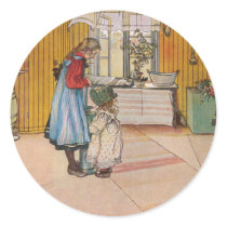 "The Kitchen" by Carl Larsson Art Print stickers by cowboyannie "The Kitchen" by Carl Larsson Art Print stickers