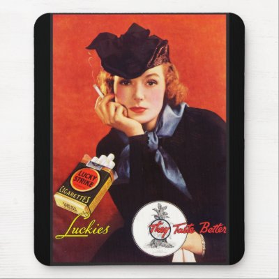 The Kitsch Bitsch : 1938 Lucky Strikes "Luckies" Mouse Mat by kitschbitsch