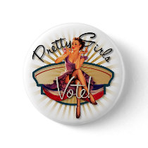 The Kitsch Bitsch : 1940's Pretty Girls Vote! Pinback Button