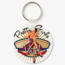 The Kitsch Bitsch :1940's Pretty Girls Vote Pin-Up keychains