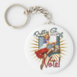 The Kitsch Bitsch :1950's Pretty Girls Vote Pin-Up Key Chain