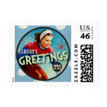 The Kitsch Bitsch: Blue Vintage Season's Greetings postage