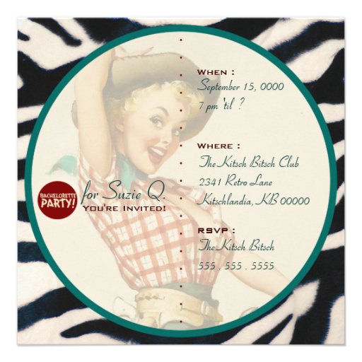 The Kitsch Bitsch : Cowgirl Not Wed Yet! Custom Invitations