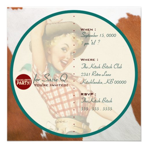 The Kitsch Bitsch : Cowgirl Not Wed Yet! Custom Invite