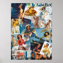 The Kitsch Bitsch : Destroyed Cowgirl Pin-Up No.2 Print