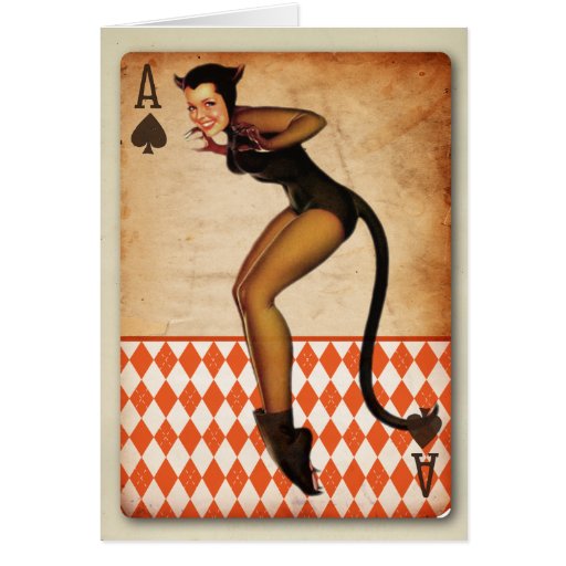The Kitsch Bitsch : Halloween Kitty Pin-Up Card
