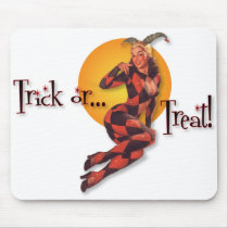 The Kitsch Bitsch :Halloween Trick or Treat Jester mousepads by kitschbitsch The Kitsch Bitsch :Halloween Trick or Treat Jester mousepads