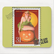 The Kitsch Bitsch : Jack O' Lantern Pin-Up Mouse Pad