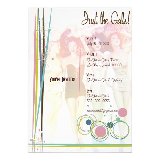 The Kitsch Bitsch : Just The Gals! Custom Invitations