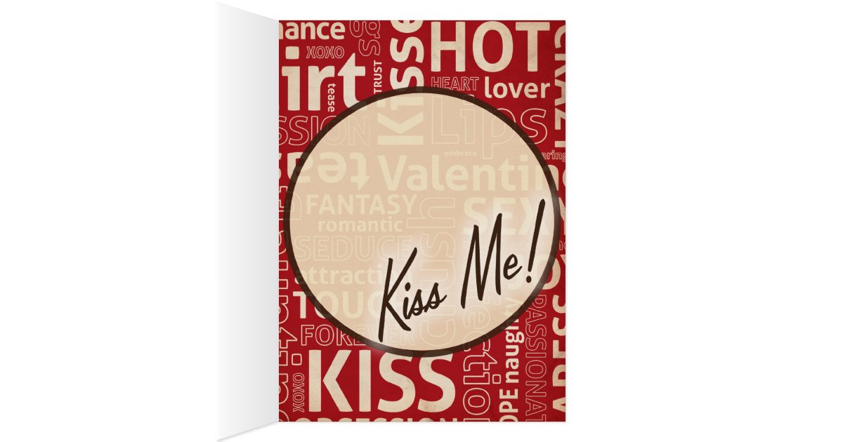 The Kitsch Bitsch Kiss Me Valentine Pin Up Card Zazzle 