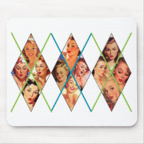 The Kitsch Bitsch : Pin-Ups in Argyle mousepads by kitschbitsch The Kitsch Bitsch : Pin-Ups in Argyle mousepads