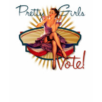 The Kitsch Bitsch : Pretty Girls Vote 1940s PinUp t-shirts