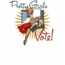 The Kitsch Bitsch : Pretty Girls Vote 1950s Pin-Up t-shirts