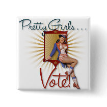 The Kitsch Bitsch : Pretty Girls Vote 1970s Pin-Up buttons by kitschbitsch The Kitsch Bitsch : Pretty Girls Vote 1970s Pin-Up buttons