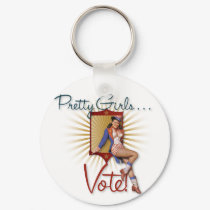 The Kitsch Bitsch : Pretty Girls Vote 1970s Pin-Up keychains